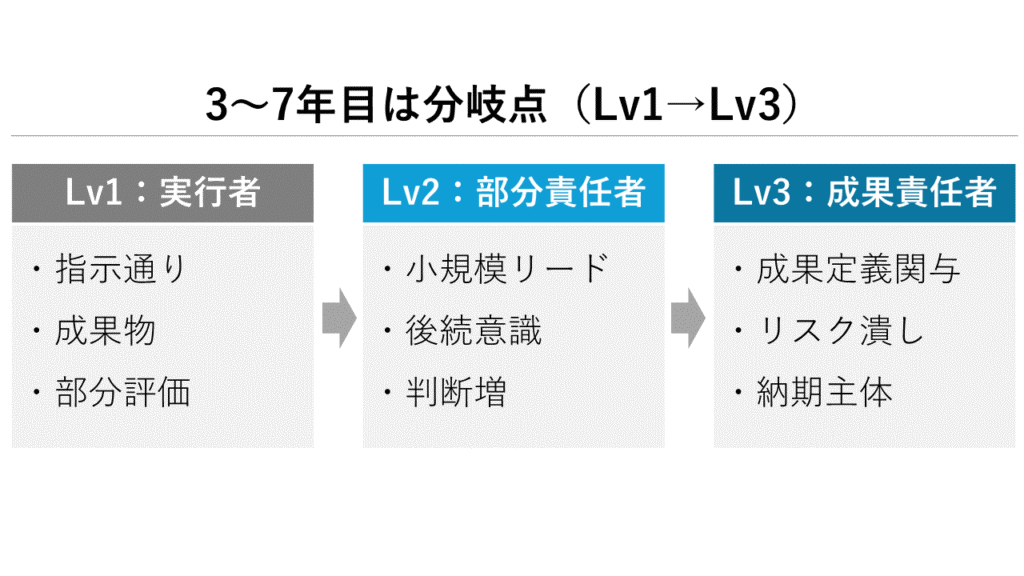SAPコンサル3~7年目はキャリアの分岐点(Lv1からLv3へ変わる時期)