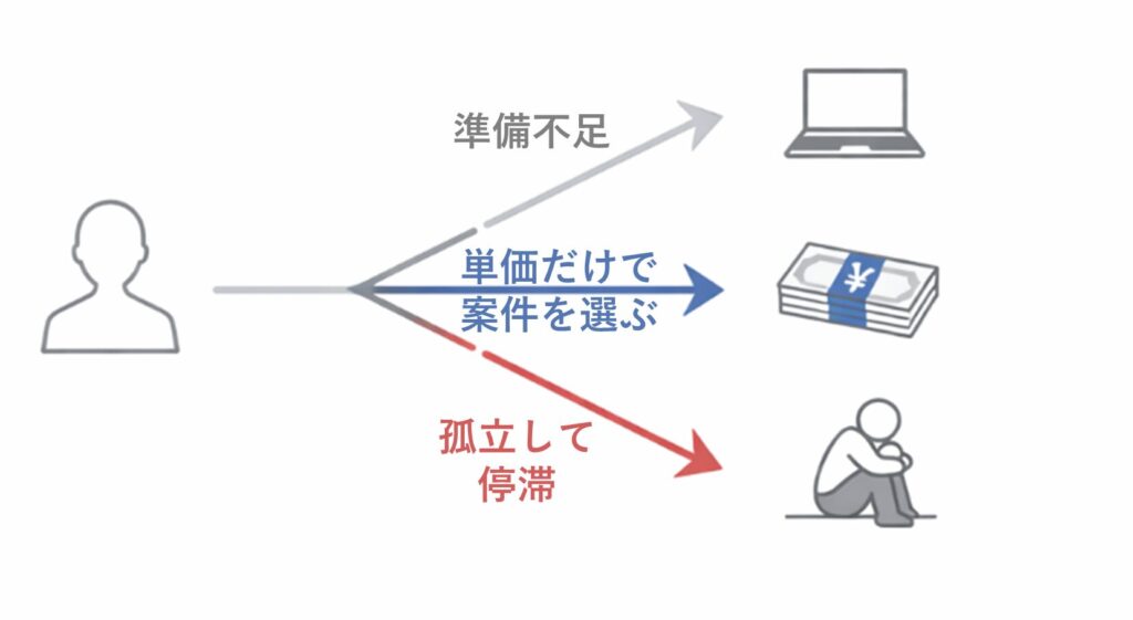 フリーランス転向で失敗するパターンを3つ